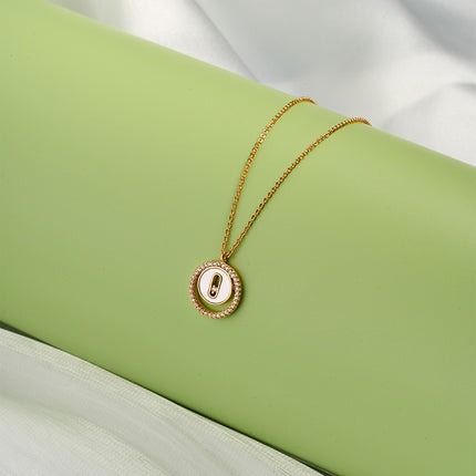 Collar De Lujo Enchapado En 18K Con Colgante Geométrico Y Circonitas