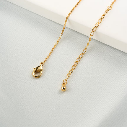 Collar De Multicapas Con Circonitas Cuadradas, Cobre Enchapado Oro 14K