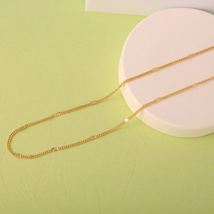 Collar De Moda De Cuerda Chapado en oro 14K Cadena Con Detalles Geométricos