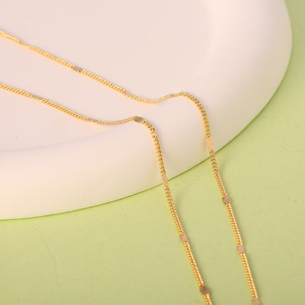 Collar De Moda De Cuerda Chapado en oro 14K Cadena Con Detalles Geométricos