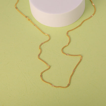 Collar De Moda De Cuerda Chapado en oro 14K Cadena Con Detalles Geométricos