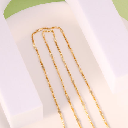 Collar De Moda De Cuerda Chapado en oro 14K Cadena Con Detalles Geométricos