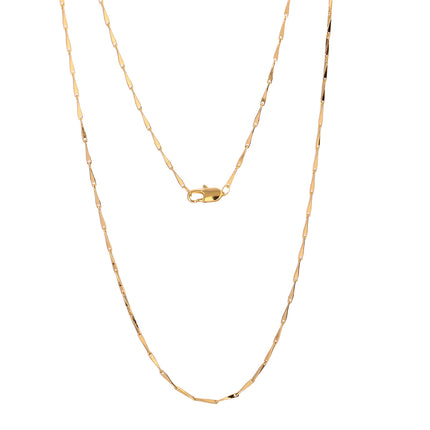 Collar Minimalista Con Cadena Irregular Cobre Chapada En Oro De 14K