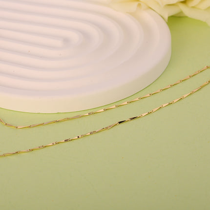 Collar Minimalista Con Cadena Irregular Cobre Chapada En Oro De 14K