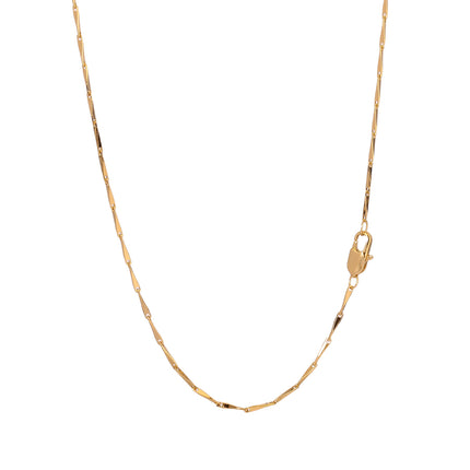 Collar Minimalista Con Cadena Irregular Cobre Chapada En Oro De 14K