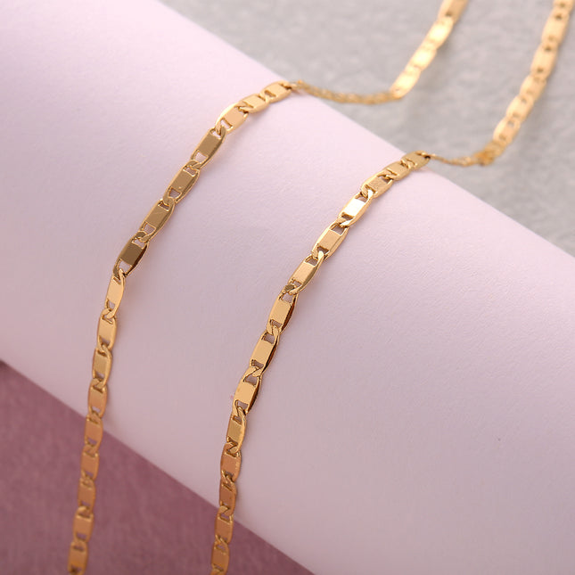 Collar De Cadena Geométrico Sencillo Chapado En Oro 14K Estilo Elegante