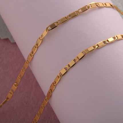 Collar De Cadena Geométrico Sencillo Chapado En Oro 14K Estilo Elegante
