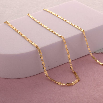 Collar De Cadena Geométrico Sencillo Chapado En Oro 14K Estilo Elegante