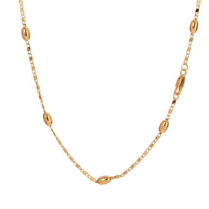 Collar Chapado En Oro De 14K De Diseño Simple Cadena De Clavícula Moda