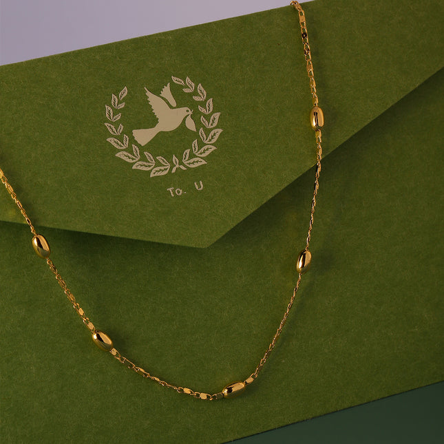 Collar Chapado En Oro De 14K De Diseño Simple Cadena De Clavícula Moda