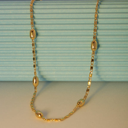 Collar Chapado En Oro De 14K De Diseño Simple Cadena De Clavícula Moda