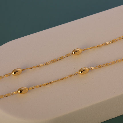 Collar Chapado En Oro De 14K De Diseño Simple Cadena De Clavícula Moda