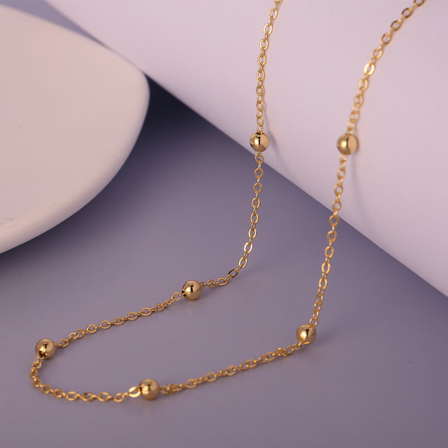 Collar De Clavícula Con Cadena De Eslabones En O, Estilo Minimalista