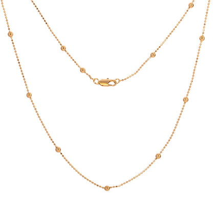 Collar De Cadena De Cuentas Pequeñas En 14K Con Detalles De Cuentas Grandes