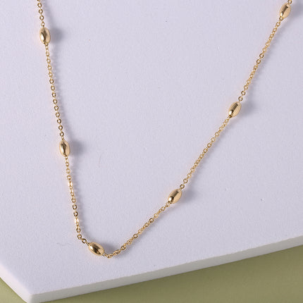 Collar De Clavícula Con Cadena Forma De O Oro en 14K Cadena Estilo Simple