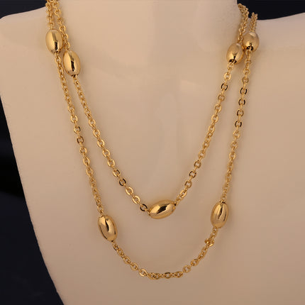 Collar De Clavícula Con Cadena Forma De O Oro en 14K Cadena Estilo Simple