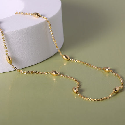 Collar De Clavícula Con Cadena Forma De O Oro en 14K Cadena Estilo Simple