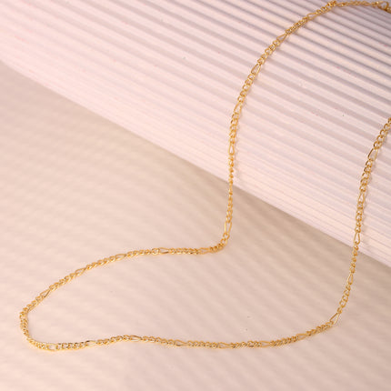 Collar Chapado En Oro 14K Simple De Clavícula Con Eslabones Redondos