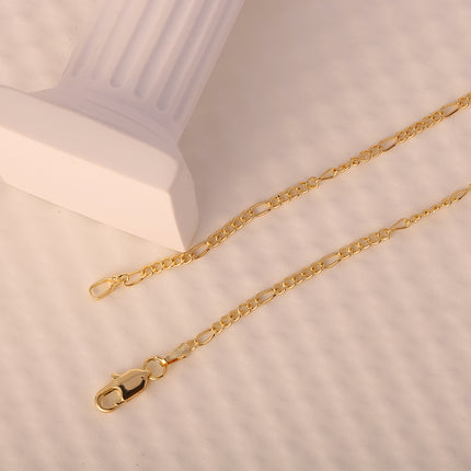 Collar Chapado En Oro 14K Simple De Clavícula Con Eslabones Redondos