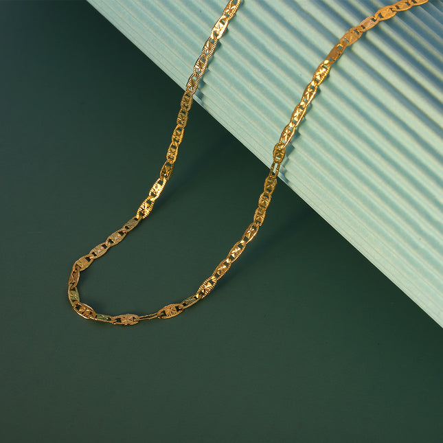 Collar Geométrico Cadena De Clavícula Chapado En Oro 14K Diseño Moderno