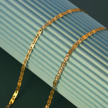 Collar Geométrico Cadena De Clavícula Chapado En Oro 14K Diseño Moderno