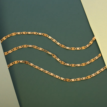 Collar Geométrico Cadena De Clavícula Chapado En Oro 14K Diseño Moderno