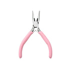 Alicates de punta fina con mango rosa (con dientes)
