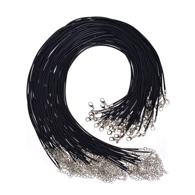 Cuerda De Cera Para Collares De 50cm, 1.5mm/2mm, Pack De 10, DIY Joyería