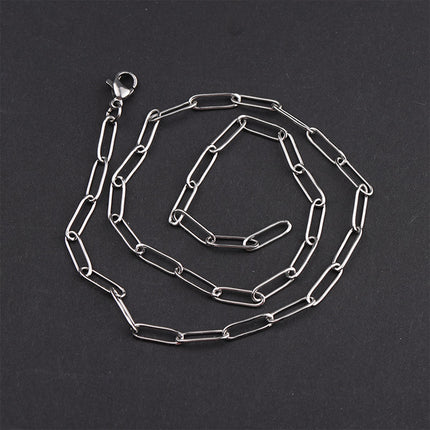 Collar Cadena De Acero Inoxidable De 45cm, Estilo Hip-Hop, Oro Y Acero, DIY