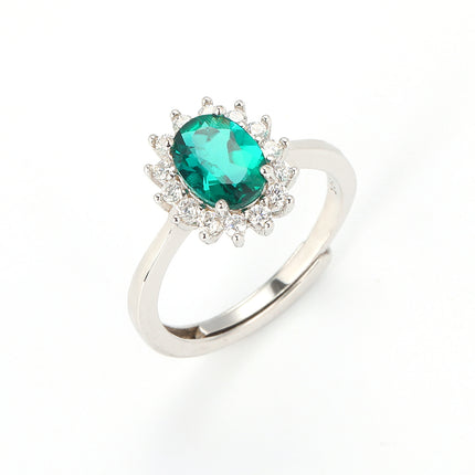 Anillo De Moissanita Con Diseño De Girasol Estilo Lady Di En Plata 925