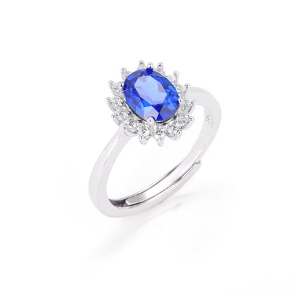Anillo De Moissanita Con Diseño De Girasol Estilo Lady Di En Plata 925