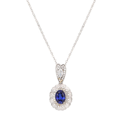 Colgante Con Diseño De Corazón Con Zafiro Y Moissanita En Plata 925