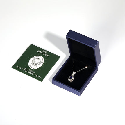 Colgante Con Diseño De Corazón Con Zafiro Y Moissanita En Plata 925