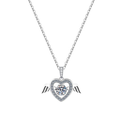 Collar Colgante De Ángel Con Moissanita De 1 Quilate En Plata 925