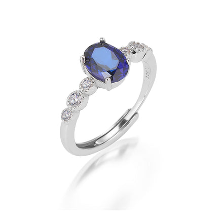 Anillo De Moissanita Con Diseño De Zafiro En Cuatro Garra De Plata 925