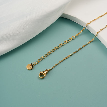 Collar Cobre De Oro 18K Con Colgante De Tres Flores Y Gota De Zirconia