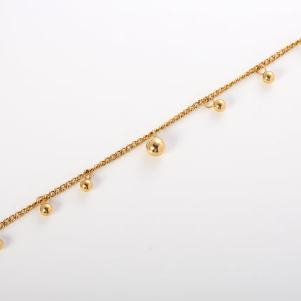 Tobillera Cadenas De Acero Inoxidable Con Bolas Redondas Moda Para Mujer