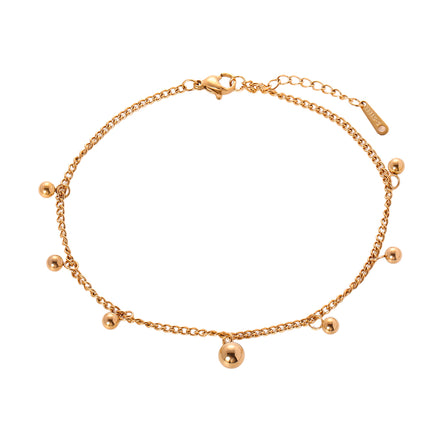 Tobillera Cadenas De Acero Inoxidable Con Bolas Redondas Moda Para Mujer