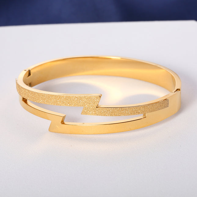 Pulsera Brazalete De Acero Inoxidable Con Diseño Doble Capa Y Forma De Z