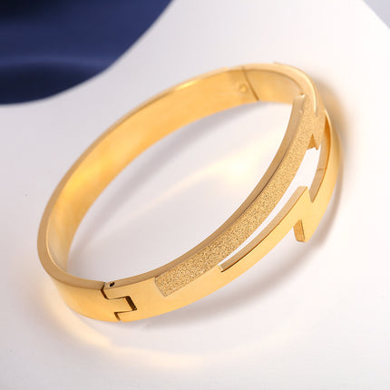 Pulsera Brazalete De Acero Inoxidable Con Diseño Doble Capa Y Forma De Z
