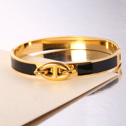 Pulsera Brazalete De Acero Inoxidable Con Un Forma De Nariz De Cerdo