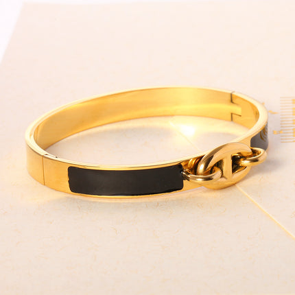 Pulsera Brazalete De Acero Inoxidable Con Un Forma De Nariz De Cerdo