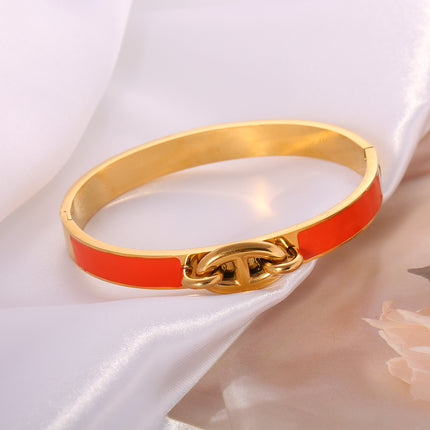 Pulsera Brazalete De Acero Inoxidable Con Un Forma De Nariz De Cerdo