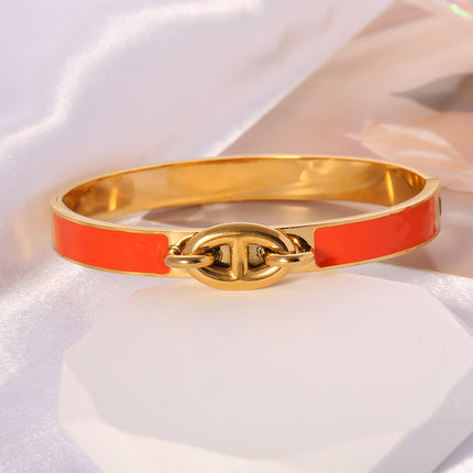 Pulsera Brazalete De Acero Inoxidable Con Un Forma De Nariz De Cerdo