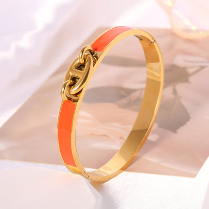 Pulsera Brazalete De Acero Inoxidable Con Un Forma De Nariz De Cerdo