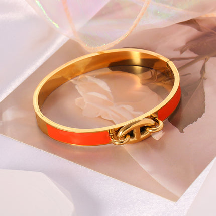 Pulsera Brazalete De Acero Inoxidable Con Un Forma De Nariz De Cerdo