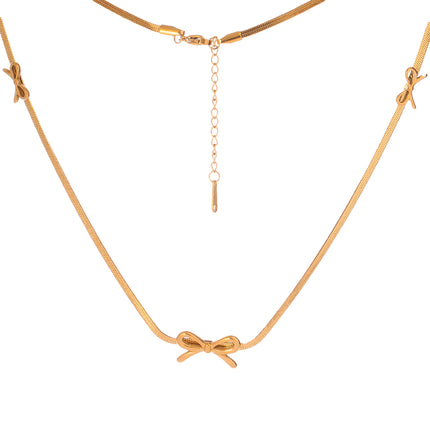 Collar De Cadena Serpiente Con Lazo De Acero Inoxidable Estilo Ins