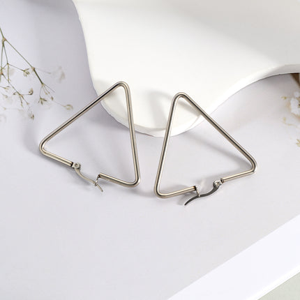 Aretes Broqueles Con Diseño Triangulares De Acero Inoxidable