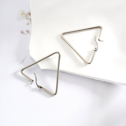 Aretes Broqueles Con Diseño Triangulares De Acero Inoxidable