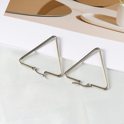 Aretes Broqueles Con Diseño Triangulares De Acero Inoxidable